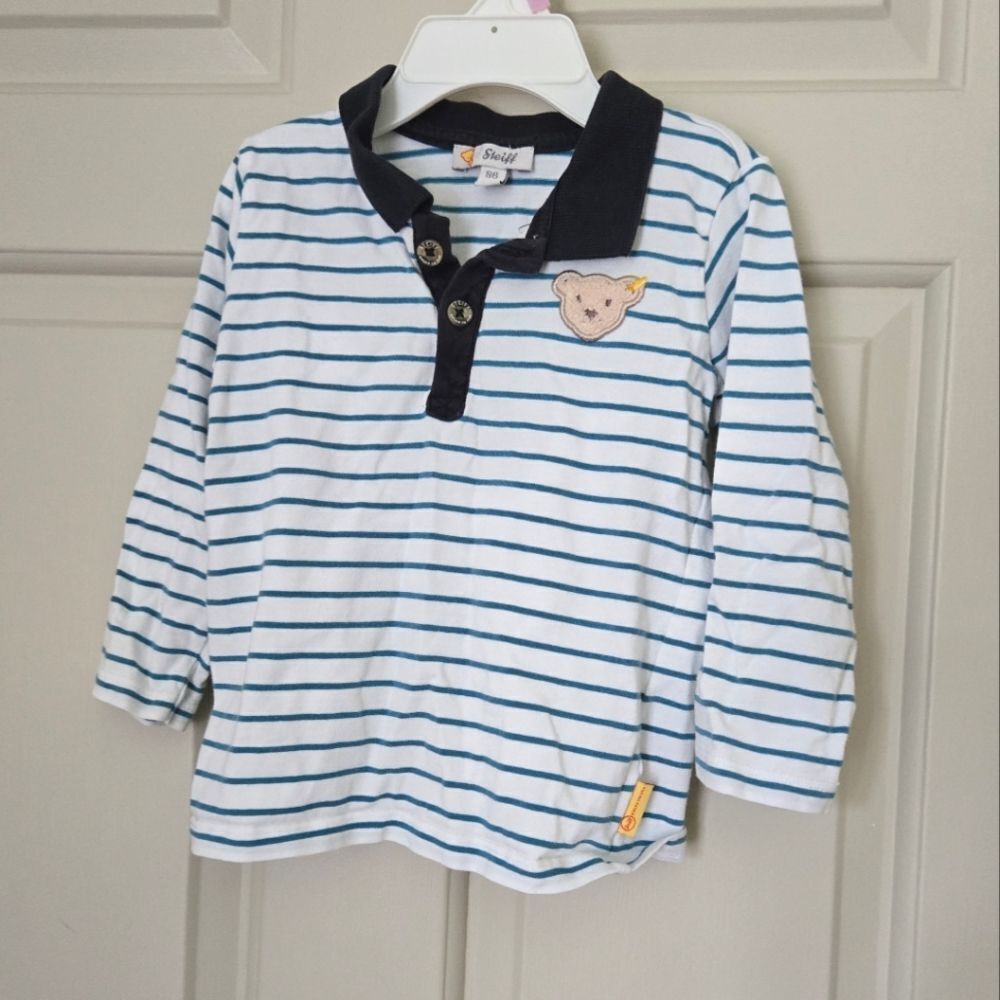 Steiff Kids Striped Blue and White Shirt